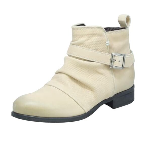 Miz Mooz Womens Suzy Ankle Bootie EU 38 US 7.5-8 Cream Leather NIB - Picture 1 of 12
